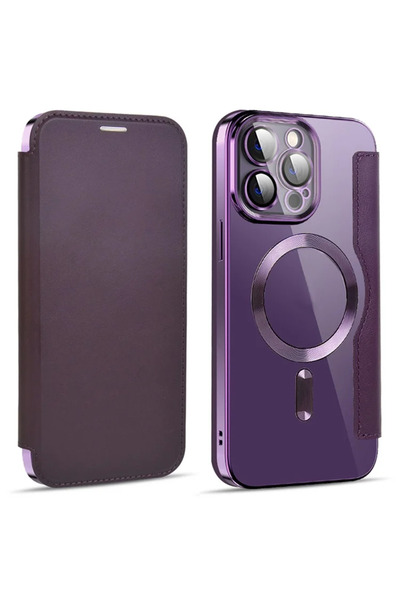 Apple Husa MagFlip pentru iPhone 14 Pro Max, Magnet, RFID protect, Leather, C...