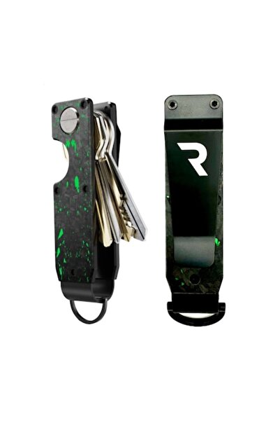RAVADINO Slim carbon fiber key wallet Ravaldi, compact organizer, unisex, black/green