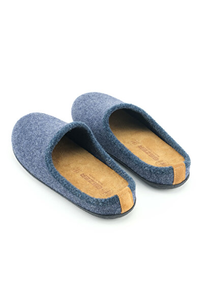 GEZER Men's Winter Slippers with Removable Insole, Genuine Leather, Pvc Sole, Felt Home Garden Slippers