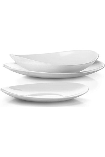 BORMIOLI Rocco Prometeo Oval Dinner Set, 18-piece (6 plates, 6 soup bowls, 6 dessert plates)