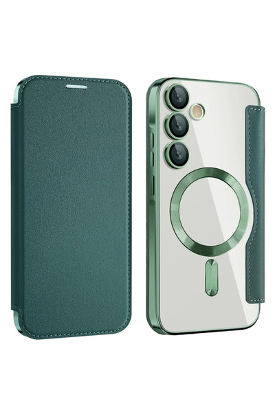 Samsung Θήκη MagFlip για A55 (A556), Μαγνήτης, Προστασία RFID, Δέρμα, Χρωμιωμ...