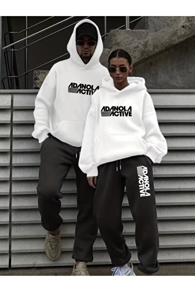 Flaubert Falubert-Unisex Printed Cv Oversized Sweatahırt -Sweatpants 2-Piece Set