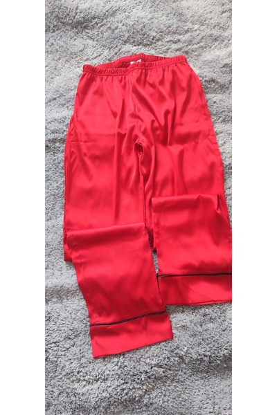 SS HOME CONCEPT Red Satin Pajama Set