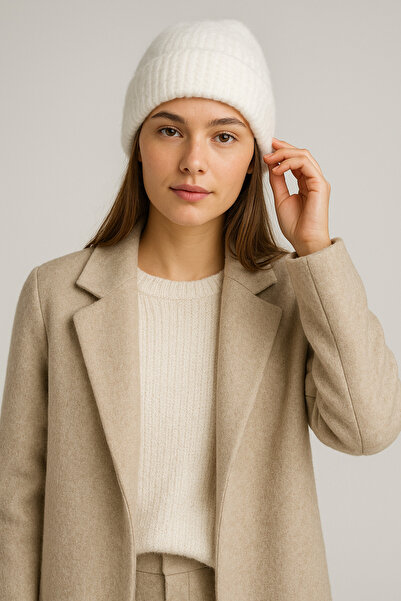 SİSTEM PELUŞ Women's Wool Textured Soft Form Luxury Woven Stylish Beret