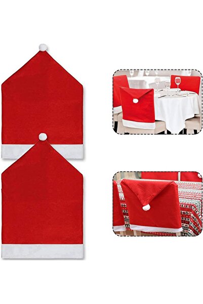 REVHQ غطاءان لكراسي عيد الميلاد - غطاء على شكل قبعة سانتا كلوز لتزيين غرفة ال...