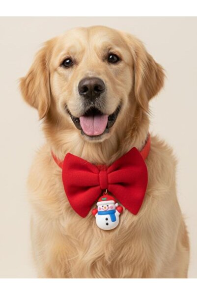 Kemique Snowman Dog Bow Tie Collar |   Green Red Bow Neck Accessory |   Chris...