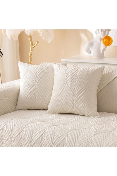 Yelajoy Corner Sofa Cover - Anti-Slip Velvet L-Shaped Slipcover with Armrest Protection (90x180cm, B