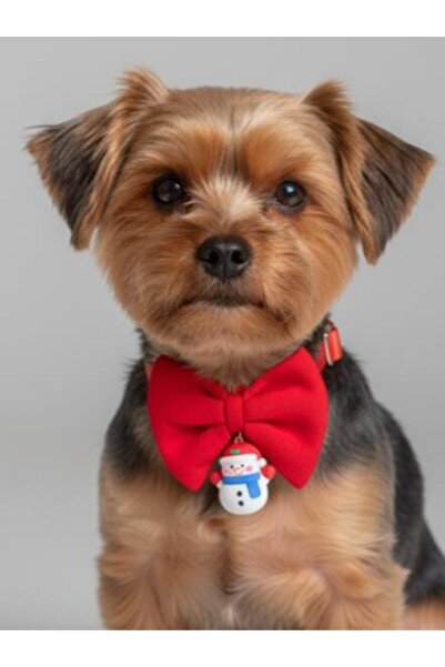 Kemique Snowman Small Breed Dog Bow Tie Collar |   Red Bow Neck Accessory |  ...