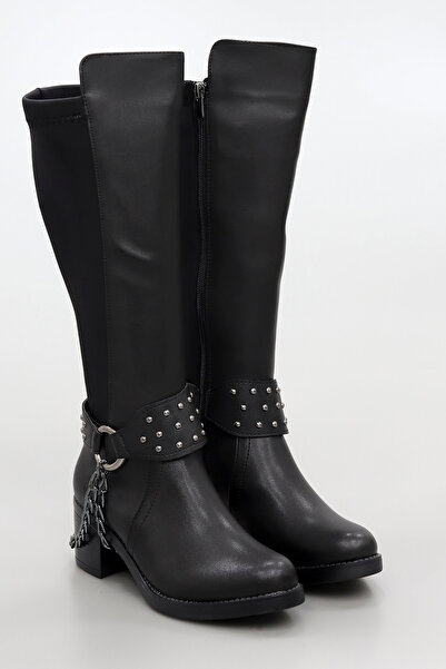 kajal ayakkabı Gkn 710 Heeled Boots with Chain Detail