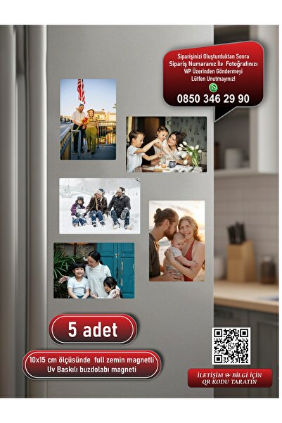 Photo Garage Kişiye Özel Fotoğraf Buzdolabı Magneti – 5 Adet 10x15 cm Büyük B...