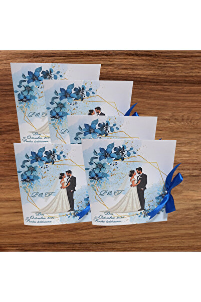 Aela.alc Wedding invitation with floral motifs set of 30 pieces