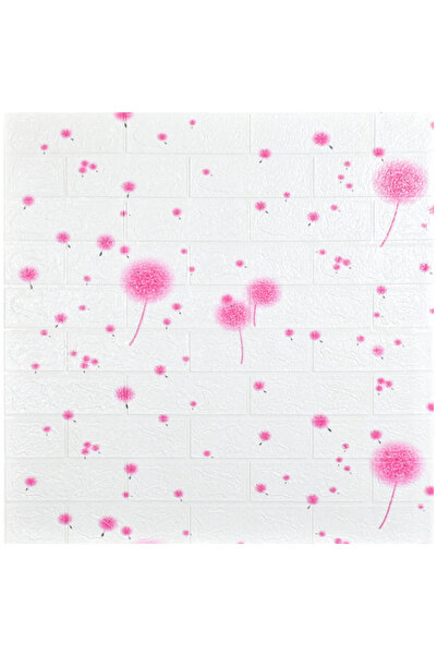 SDEPOT Set de 20 plăci de tapet S DEPOT®, grosime 3 mm, 70x77 cm, imitație de cărămidă, model păpădie roz