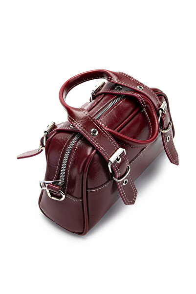 Ecrou Belt Detailed Shoulder Bag Claret Red