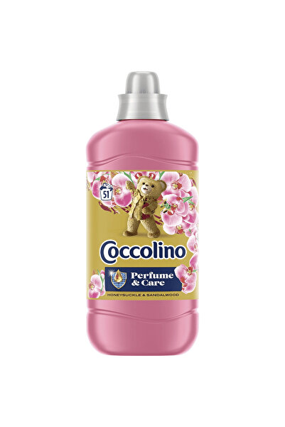 Coccolino Honeysuckle & Sandalwood Fabric Softener, 1.275 l, soft and velvety clothes, 51 washes