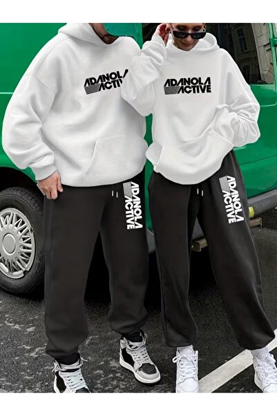 Flaubert Falubert-Unisex Printed Cv Oversized Sweatahırt -Sweatpants 2-Piece Set