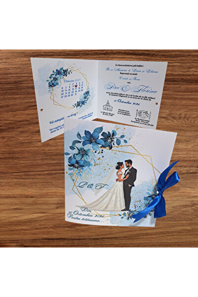 Aela.alc Wedding invitation with floral motifs set of 30 pieces