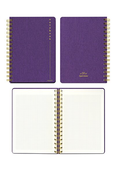 Meli Melek Melimelek Checkered Notebook Purple (Cloth Cover) - Ceyda Düvenci