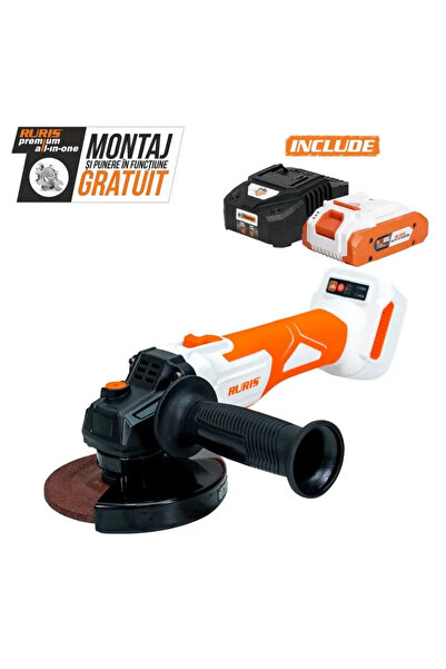 RURIS RMX4125 Cordless Angle Grinder, Brushless Motor, 20V 4Ah Battery & Charger, 125mm