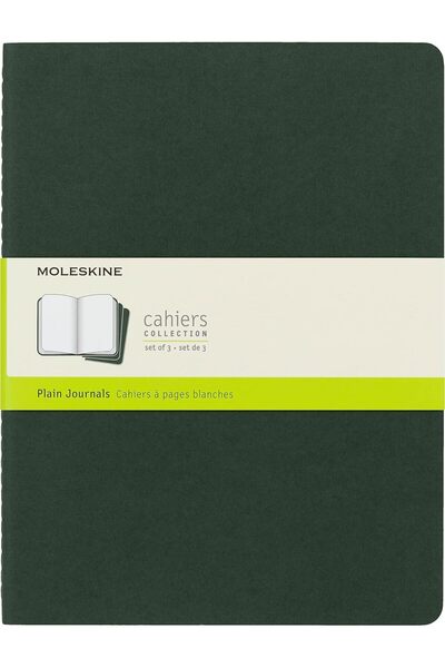 Moleskine Cahier Soft Cover Journal, XL (7.5 x 9.5), Plain, Myrtle Green, 120...