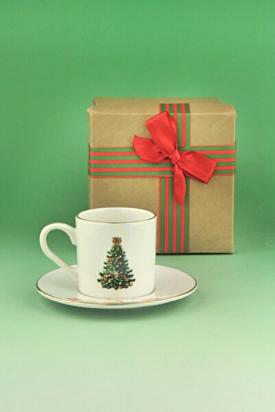 Bursa Porselen Dekor Christmas tree tek kişilik porselen kahve fincan takımı ...