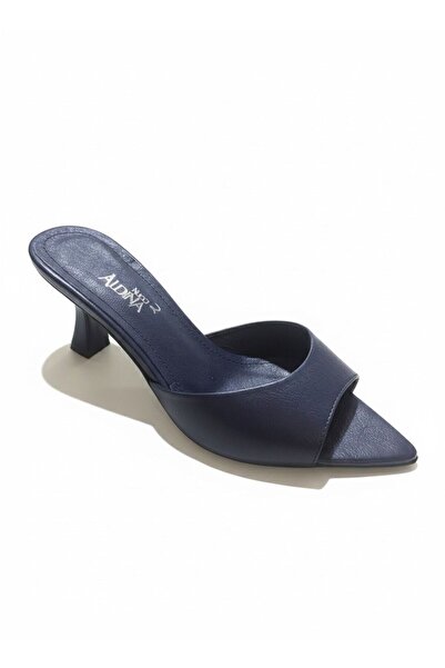 Aldina Nucci Genuine Cowhide Leather Pointed Toe Women's Thin Heeled Slippers