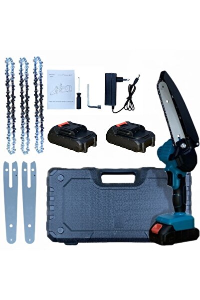 Boxely Mini ferăstrău electric fără fir 24V — 2 baterii, 3 lanțuri, 2 lame de...