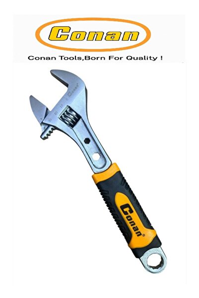 CONAN 10-inch Adjustable Wrench Model 10005750 – 4-in-1 with Integrated Hex Slots, Cr-V Steel