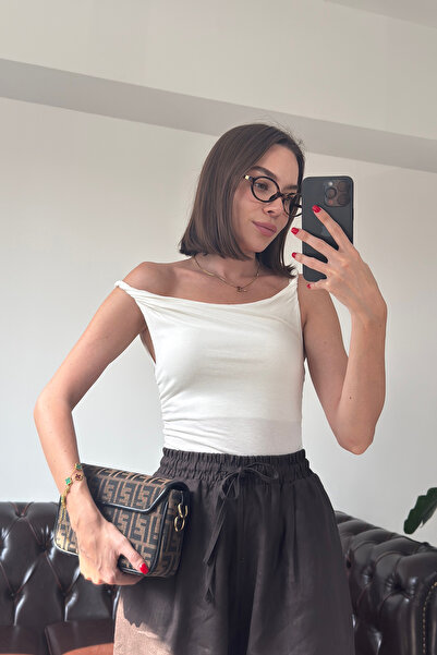 MAGARDE New Season Draped Strap Tank Top - Ecru