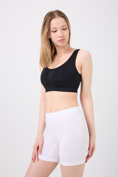 MİSTİRİK Pereto Model Soft Fabric Non-Marking Body-Hugging Sports Shorts White Color