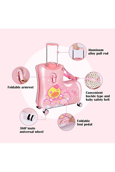 Generic حقيبة سفر للأطفال قابلة للركوب، حقيبة سفر للأطفال بعجلات، حقيبة ترولي...