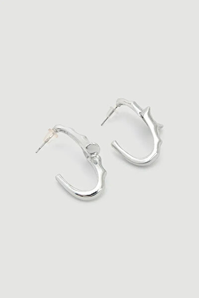 Gusto Embossed Detailed Earrings - Silver