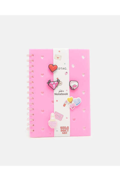 REDTAG دفتر ملاحظات سيليكون وردي مع دلايات