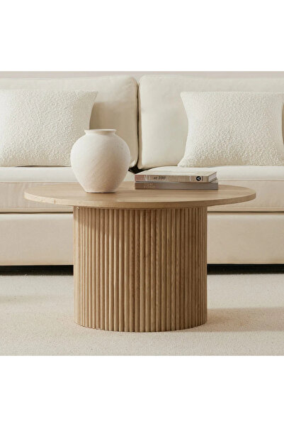 PUFHOME BOHEM AHŞAP GÖRÜNÜMLÜ ORTA SEHPA