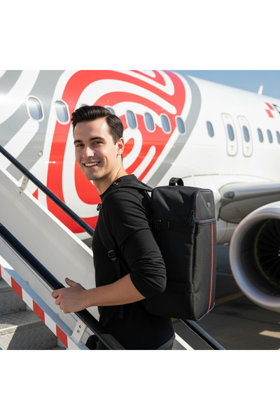 zagatto Travel Backpack for Airplane, Black, Hand Luggage 40×30×20 cm, Wizz Air, Ryanair, 10 kg, ZG1003