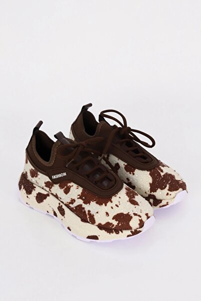 kajal ayakkabı Prn 116-1 Patterned Stone Detailed Sports Shoes