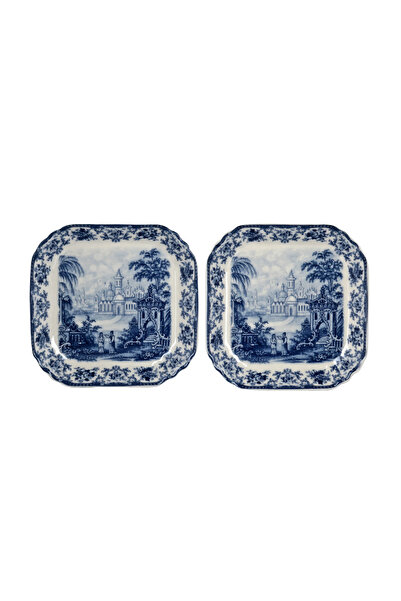 Lucky Art طقم أطباق تقديم فلورانتين 12 سم 4 قطع أزرق