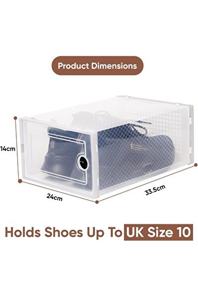 Generic 12 Pack Plastic Stackable Shoe Box Foldable Display Box Container (white)
