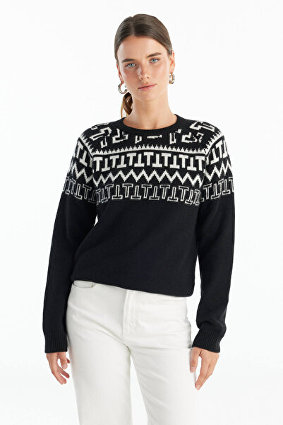 Ted Baker SİYAH JAKARLI KAZAK