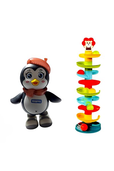 OEM Музикален пингвин, 21 см, многоцветен, звуци/светлини, 03+ години Спиралн...