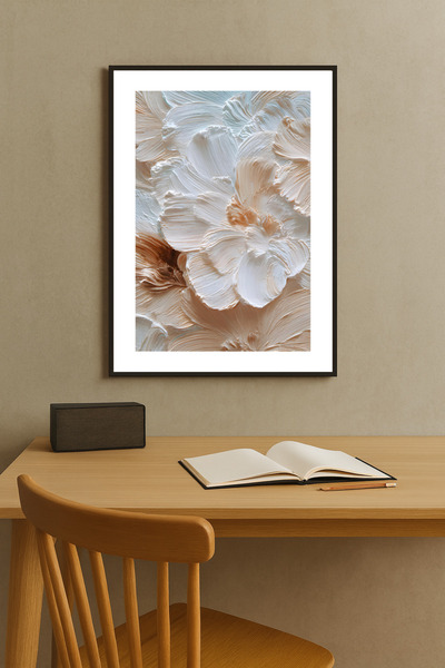 sayetablo Marello - Μονόχρωμο μοντέρνο ζωγραφικό έργο με μεταλλικό πλαίσιο απ...