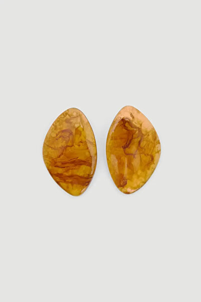 Gusto Minimal Flat Earrings - Brown
