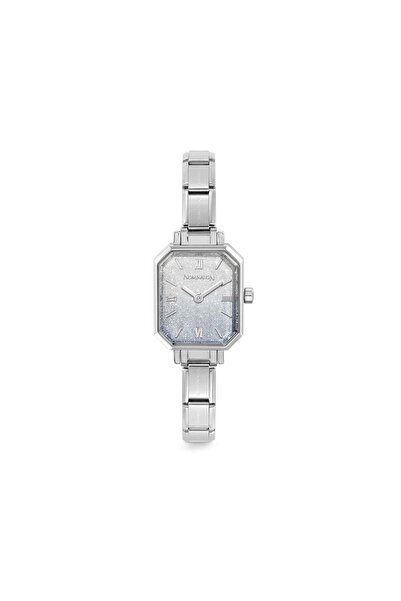 NOMİNATİON Paris Çelik Kordonlu Dikdörtgen Kadranlı Gümüş Mavi Işıltılı Kadın Kol Saati SİLVER