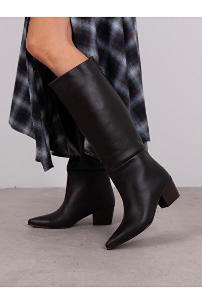 ECENİN BUTİĞİ Espera Kahve Hakiki Deri Kadın Çizme