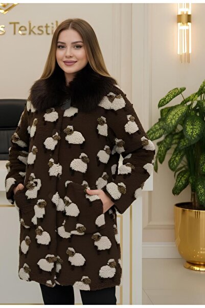 Rabiossa Women's Imported Jacket Coat Lamb Pattern