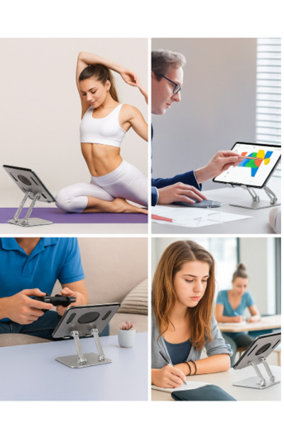 MO DOU 360 ° Περιστρεφόμενη αναδιπλούμενη βάση για tablet τηλεφώνου – Ελαφρύ φορητό πολυλειτουργικό επιτραπέζιο στήριγμα