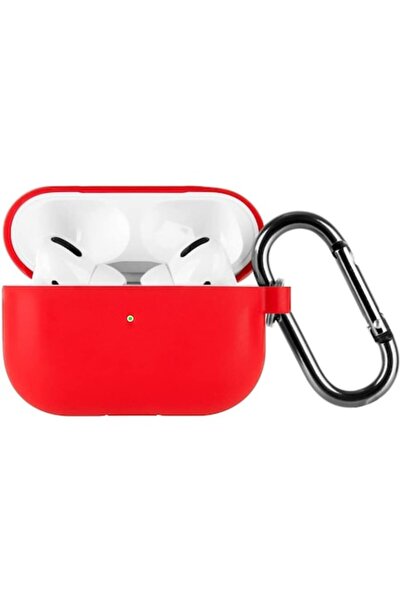 PlanetPhone Silicone Case for Apple AirPods Pro (Red, 2-piece with attachment ring)