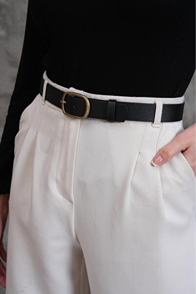 MODAM HİFA Oval Buckle Women's Belt Dress Belt Waist Belt Shirt Belt Trouser Belt