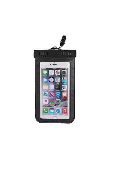 PlanetPhone Husă de telefon impermeabilă subacvatică, universală, neagră -