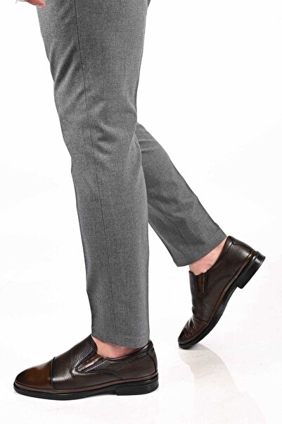 Bestello Laceless Rubber Sole Genuine Leather Comfort Shoes 333-1948 Men's Shoes