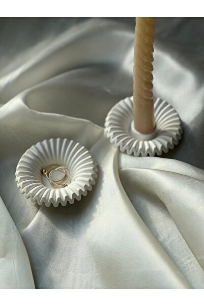 Otantik Fırfırlı Dekoratif Kase&Mumluk Set